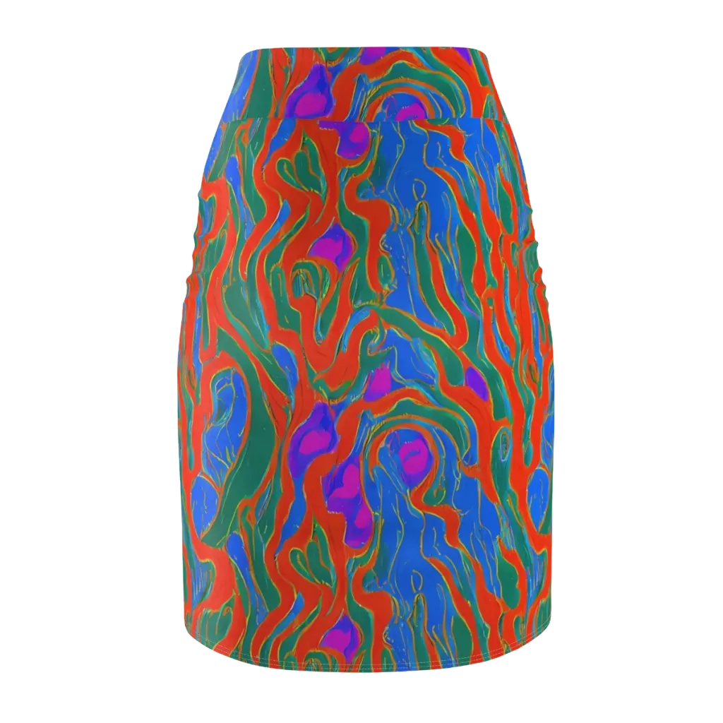 Childish Strokes on Pencil Skirt — Back