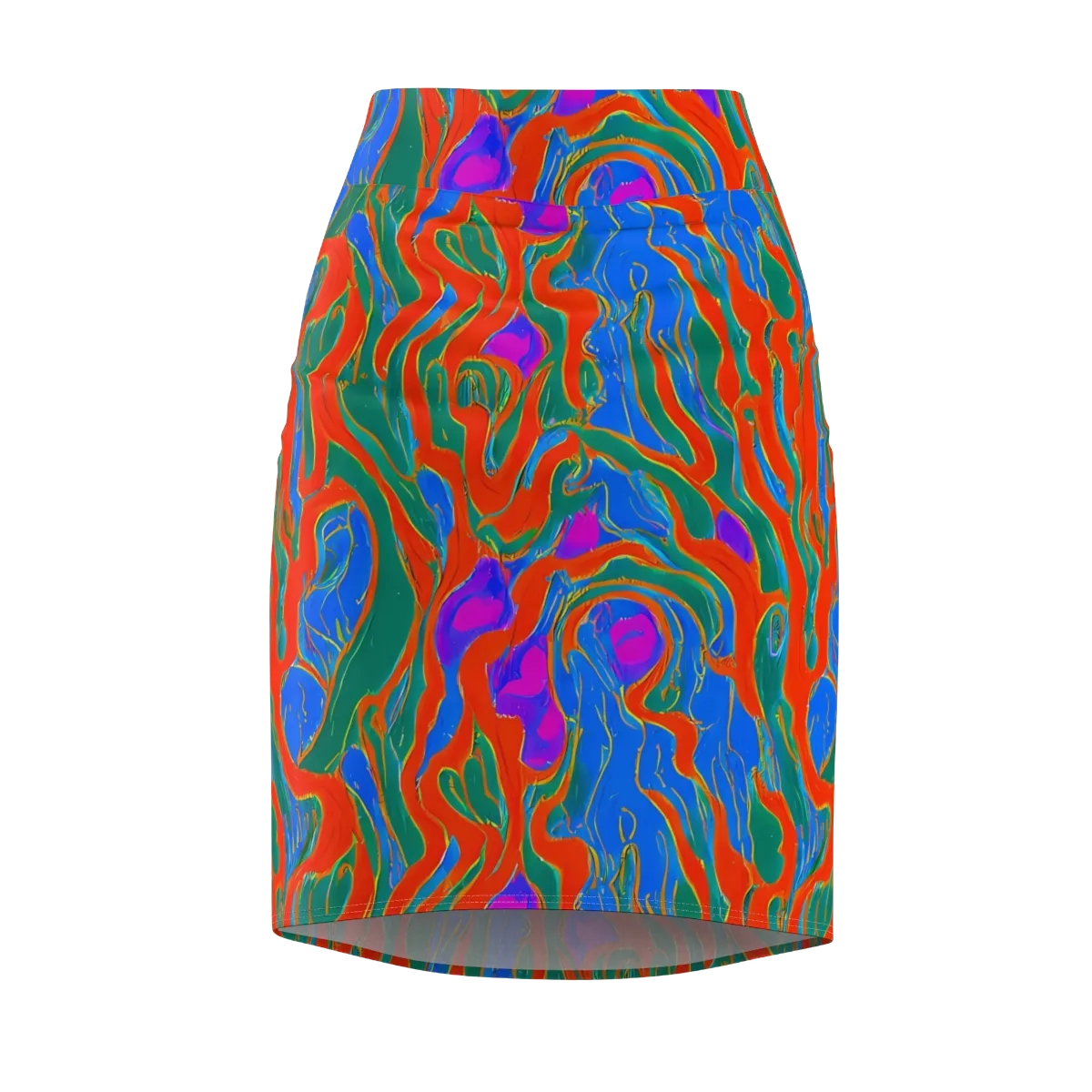 Childish Strokes on Pencil Skirt — Front