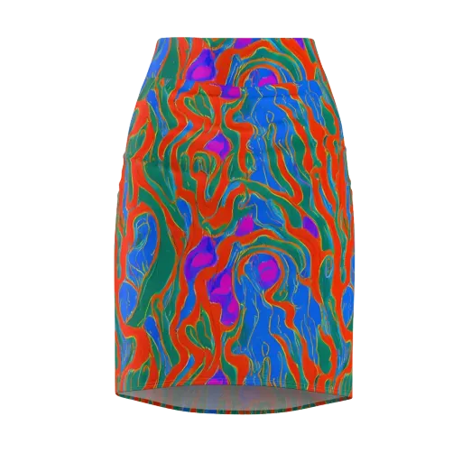 Childish Strokes on a Pencil Skirt