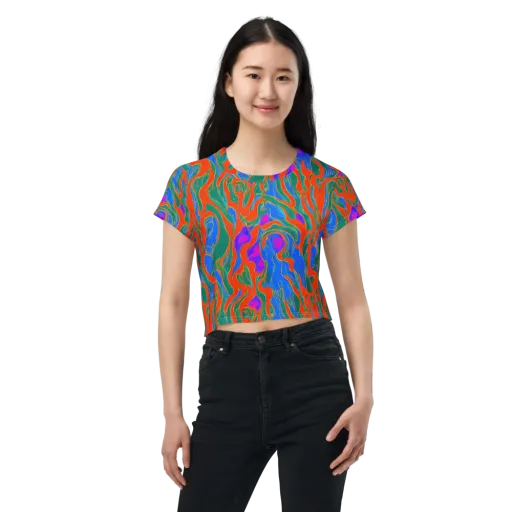 Childish Strokes on a Crop Tee
