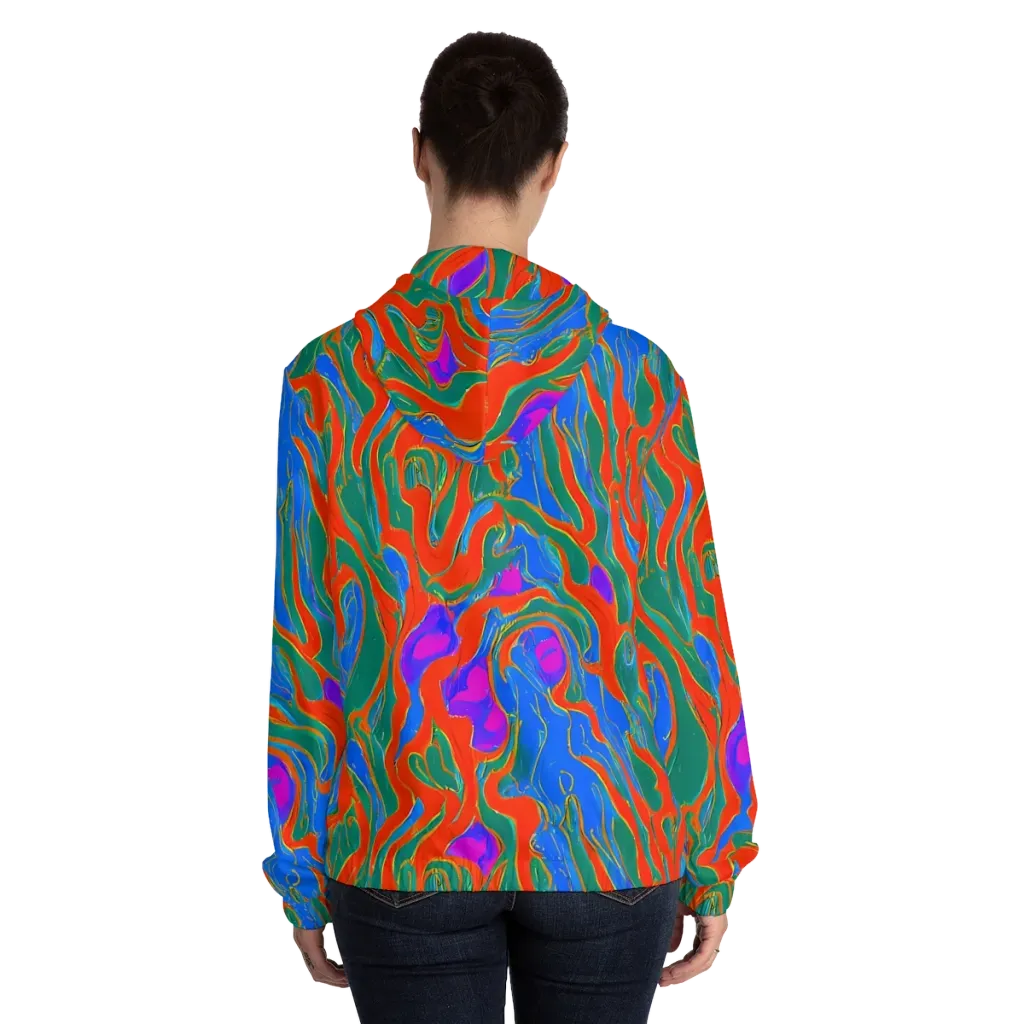 Childish Strokes on Women's Full-Zip Hoodie — Back On Person