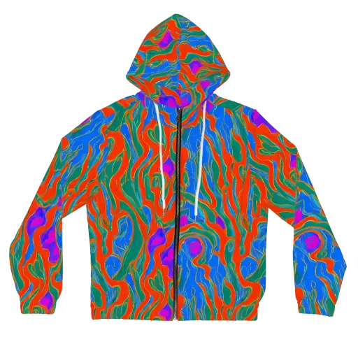 Childish Strokes on a Women's Full-Zip Hoodie