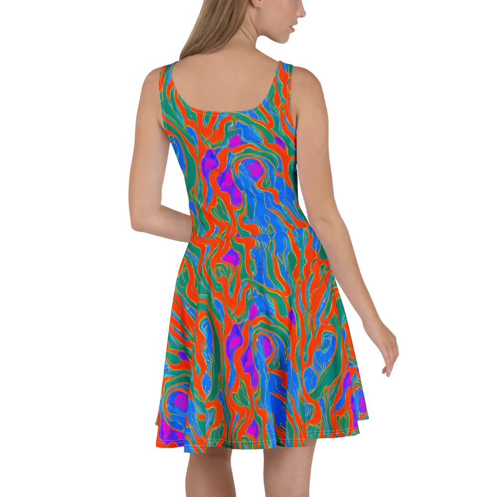 Childish Strokes on Skater Dress — Back