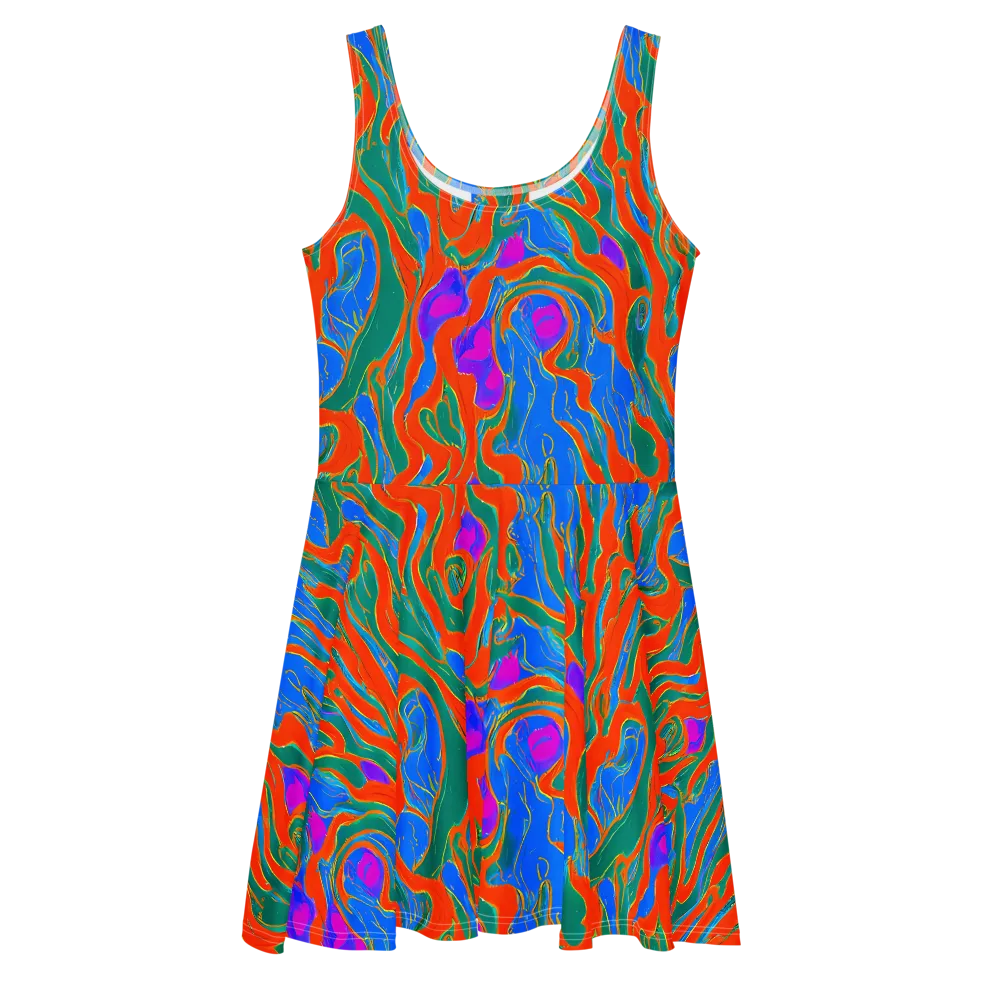 Childish Strokes on Skater Dress — Front