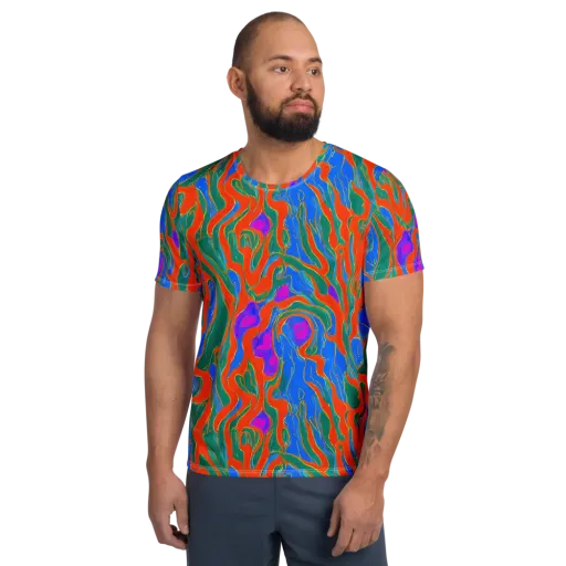 Childish Strokes on a Men's Athletic T-Shirt