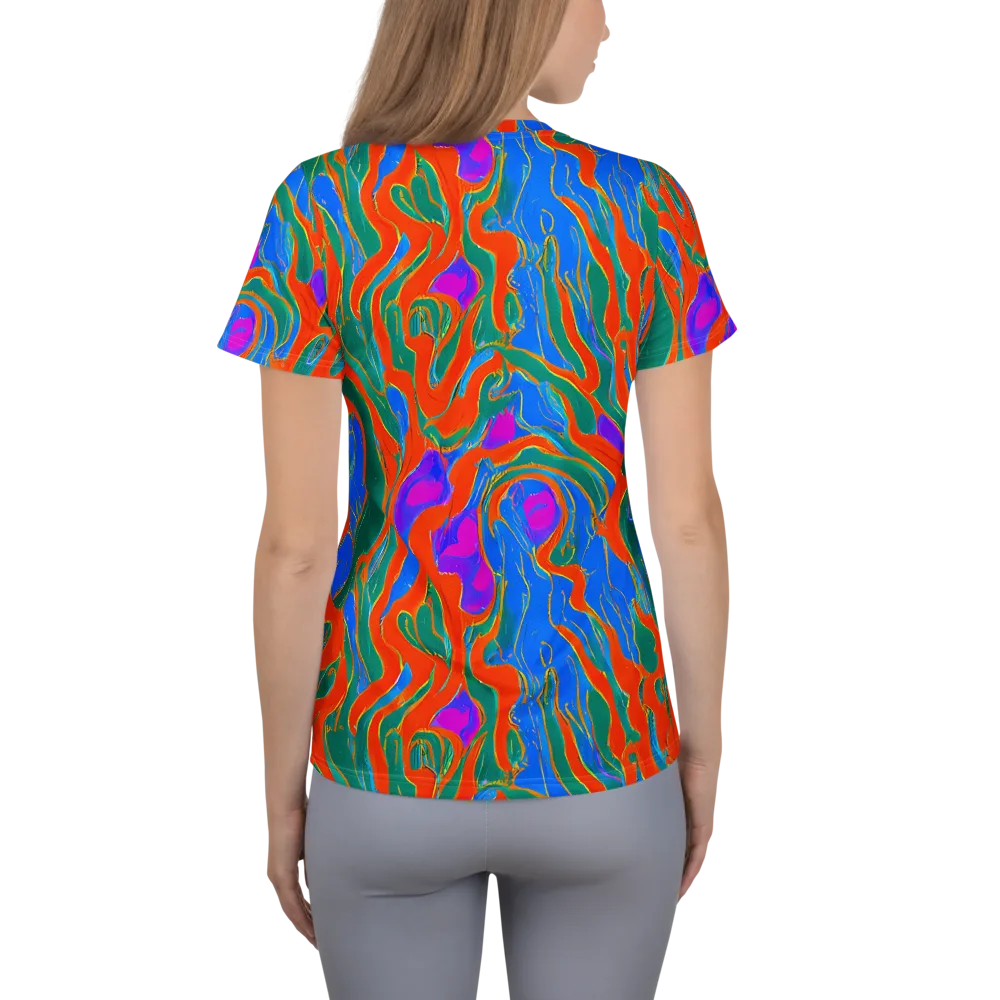 Childish Strokes on Women's Athletic T-Shirt — Back