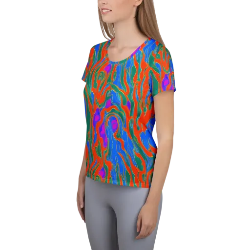 Childish Strokes on a Women's Athletic T-Shirt
