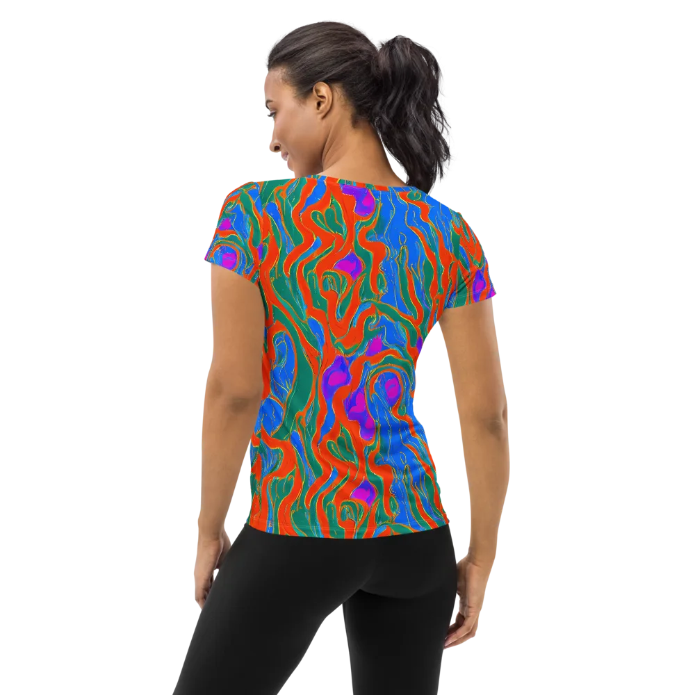 Childish Strokes on Women's Athletic T-Shirt — Back