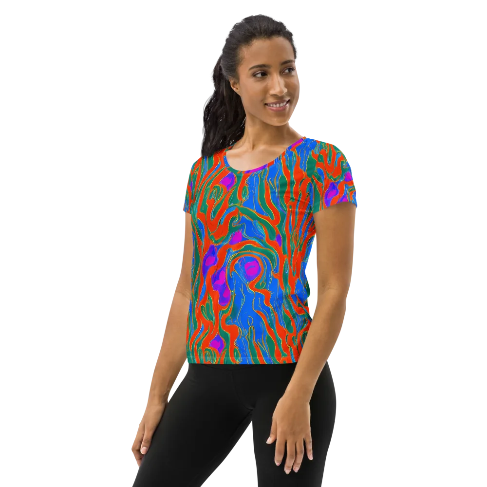 Childish Strokes on Women's Athletic T-Shirt — Left