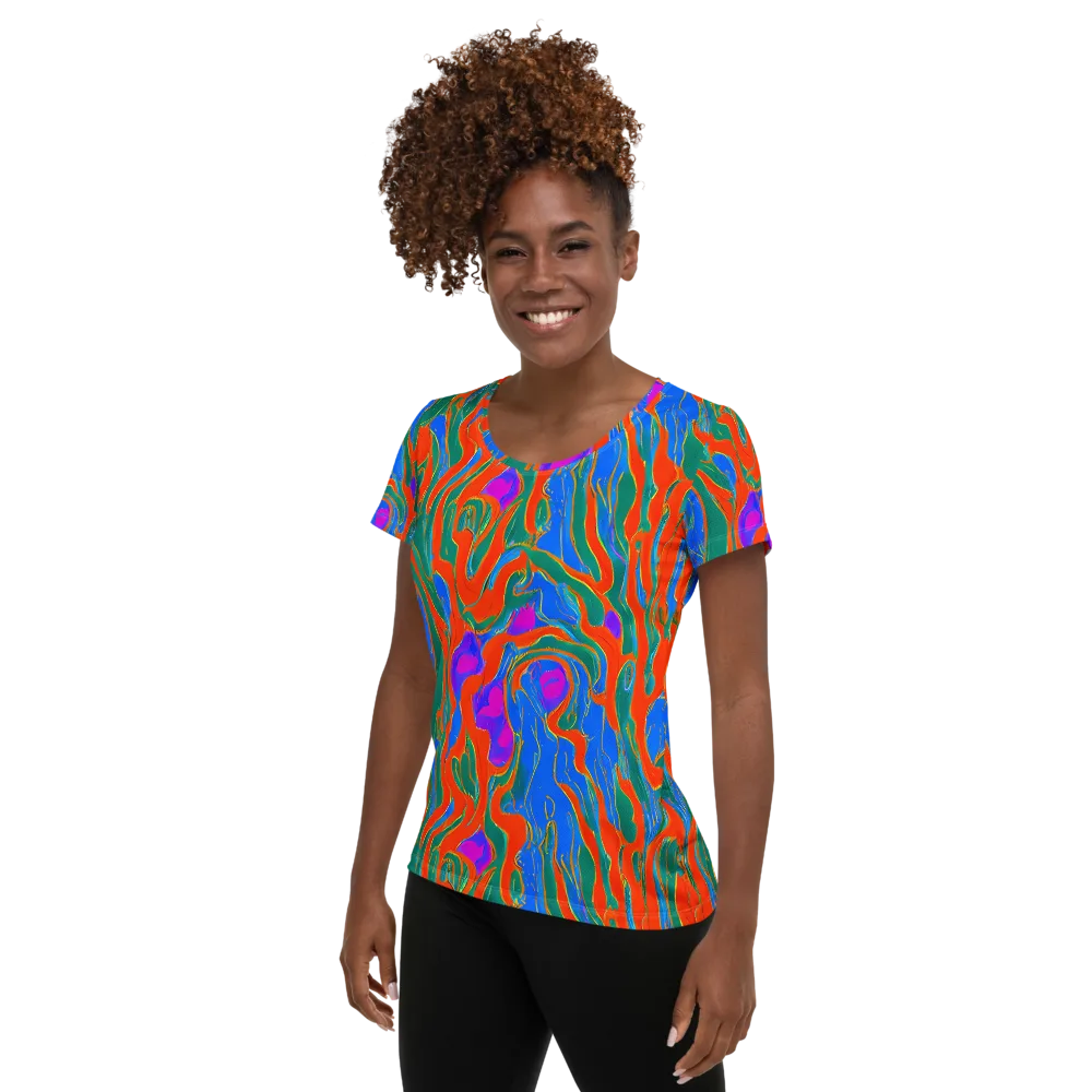 Childish Strokes on Women's Athletic T-Shirt — Left
