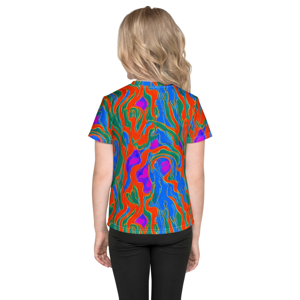 Childish Strokes on Kids Crew Neck T-Shirt — Back