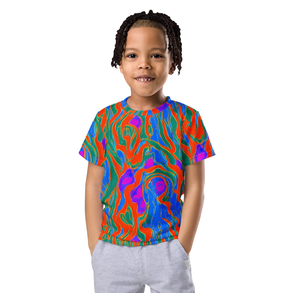Childish Strokes on Kids Crew Neck T-Shirt — Front