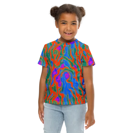 Childish Strokes on a Kids Crew Neck T-Shirt