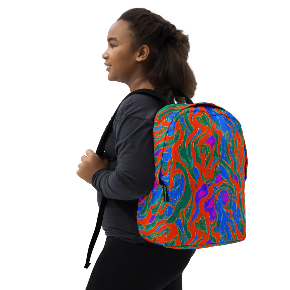Childish Strokes on Minimalist Backpack — Right Front