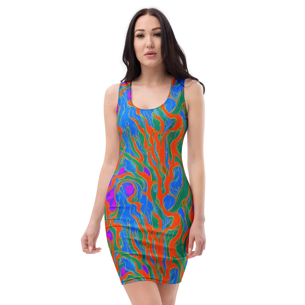 Childish Strokes on Bodycon Dress — Front