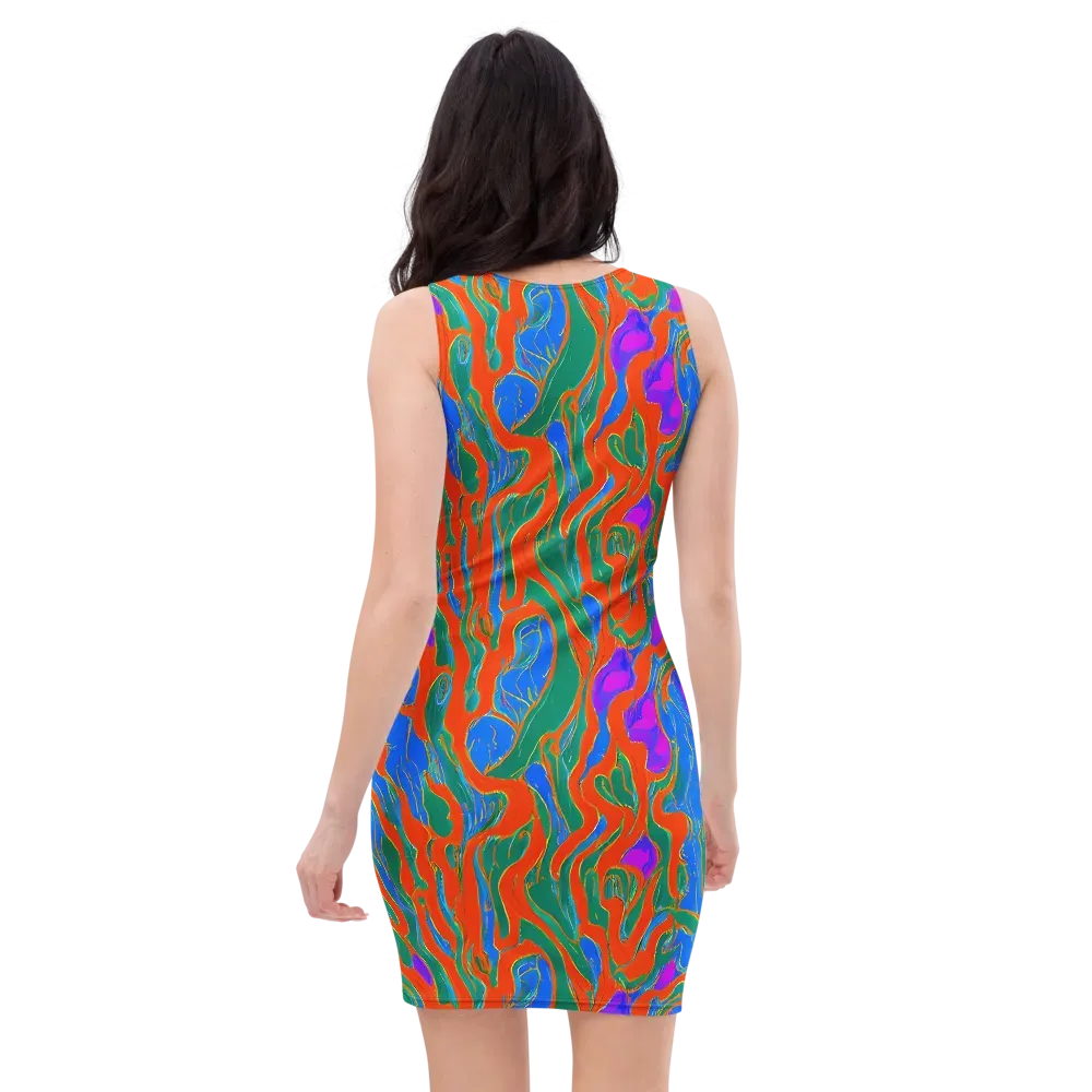 Childish Strokes on Bodycon Dress — Back