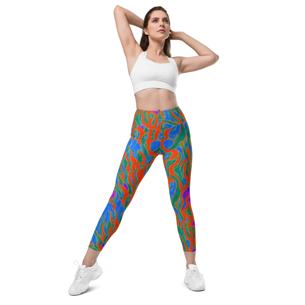 Childish Strokes on Leggings with Pockets — Front