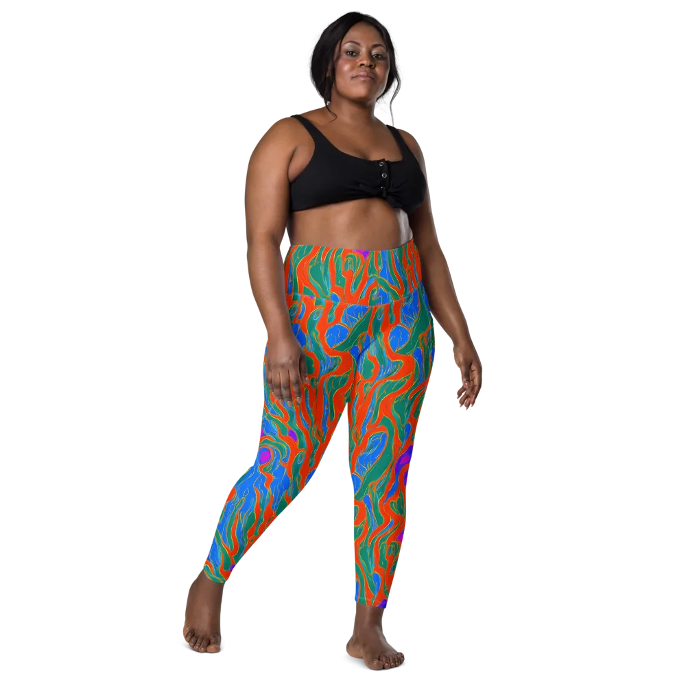 Childish Strokes on Leggings with Pockets — Front