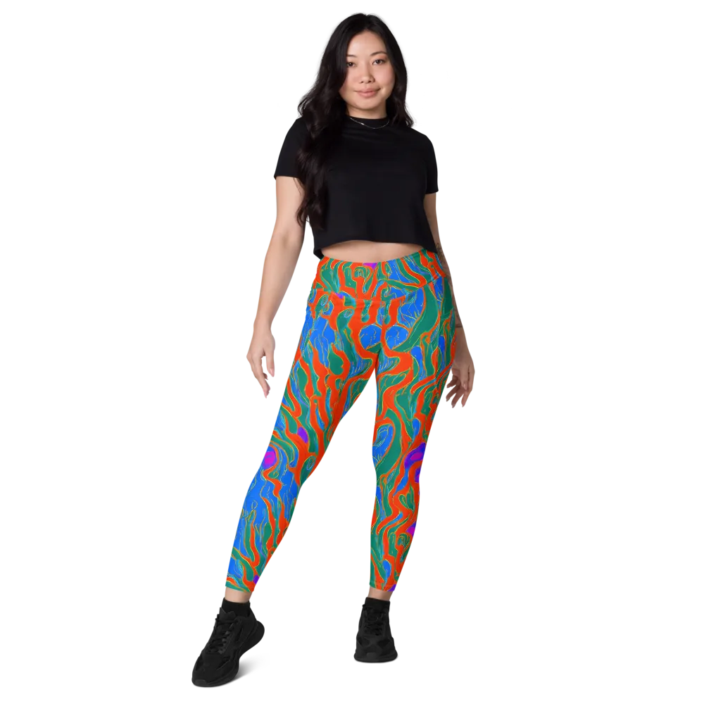 Childish Strokes on Leggings with Pockets — Front