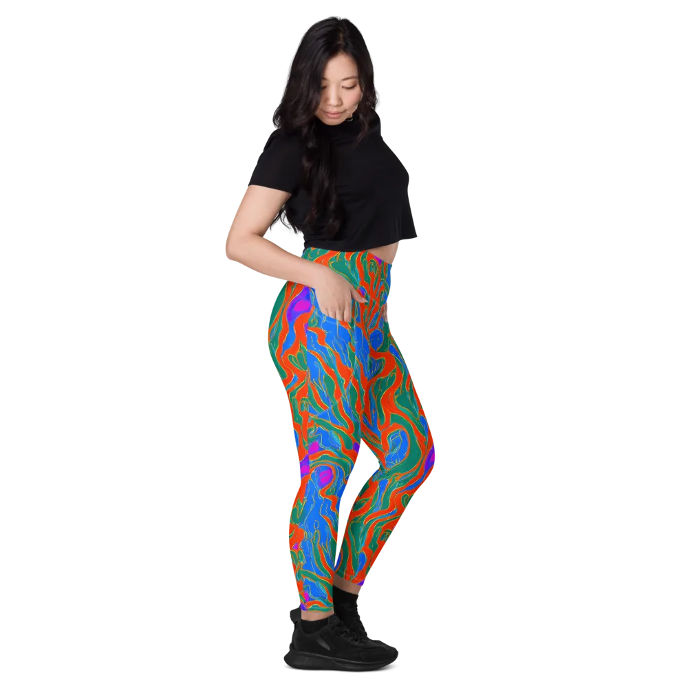 Childish Strokes on Leggings with Pockets — Right