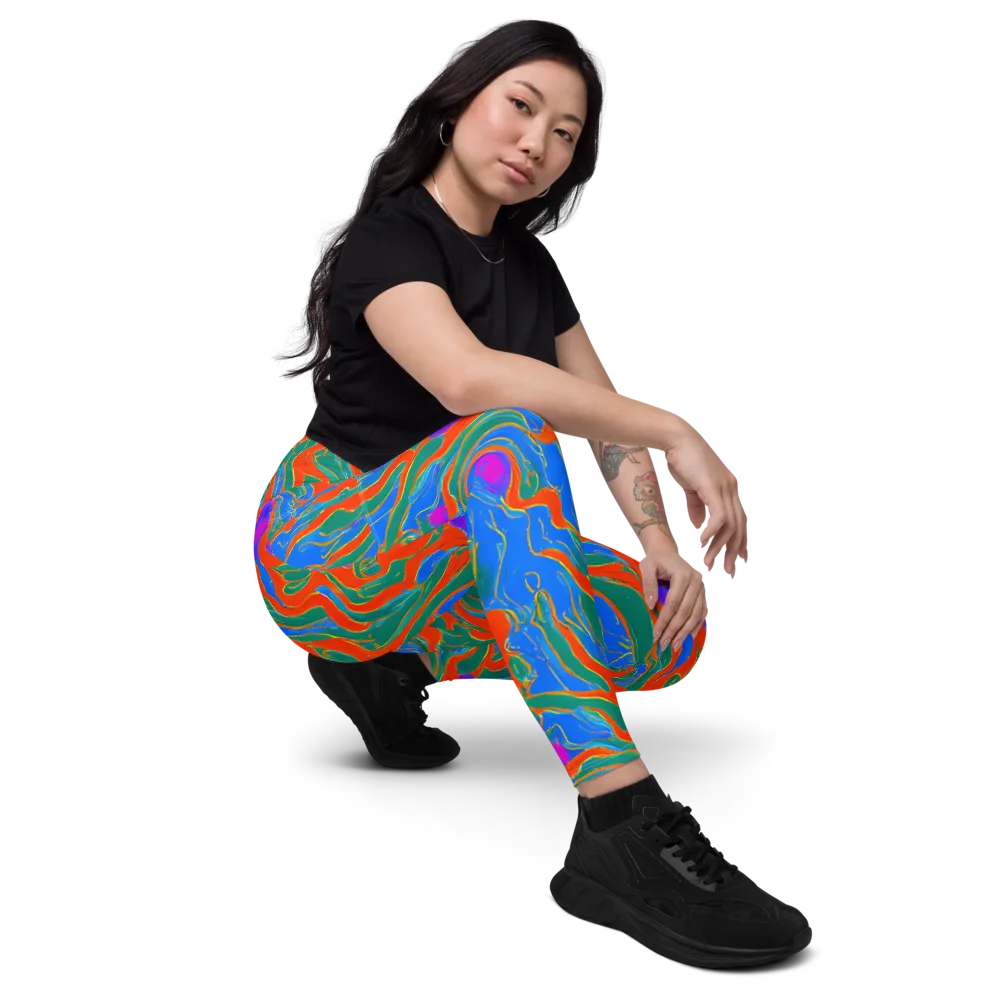 Childish Strokes on Leggings with Pockets — Right Front