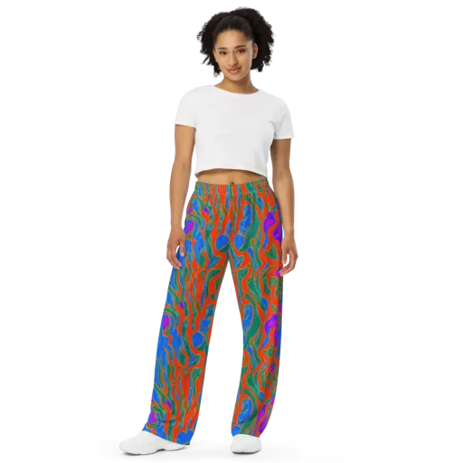 Childish Strokes on a Wide-Leg Pants