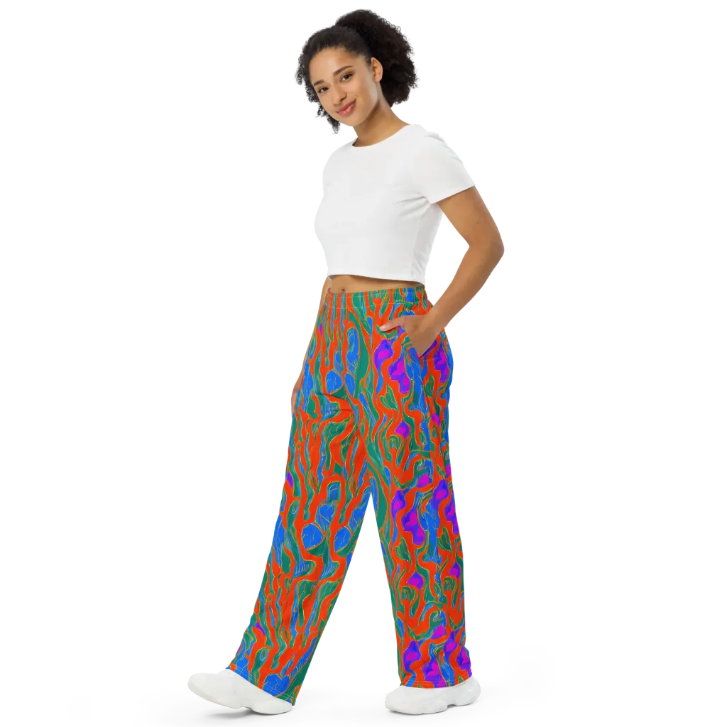 Childish Strokes on Wide-Leg Pants — Left Front