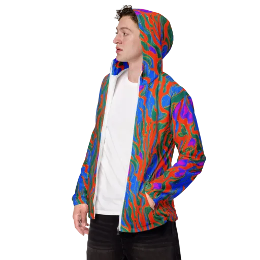 Childish Strokes on a Men's Windbreaker