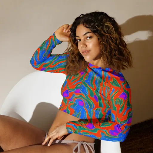 Childish Strokes on a Long Sleeve Crop Top