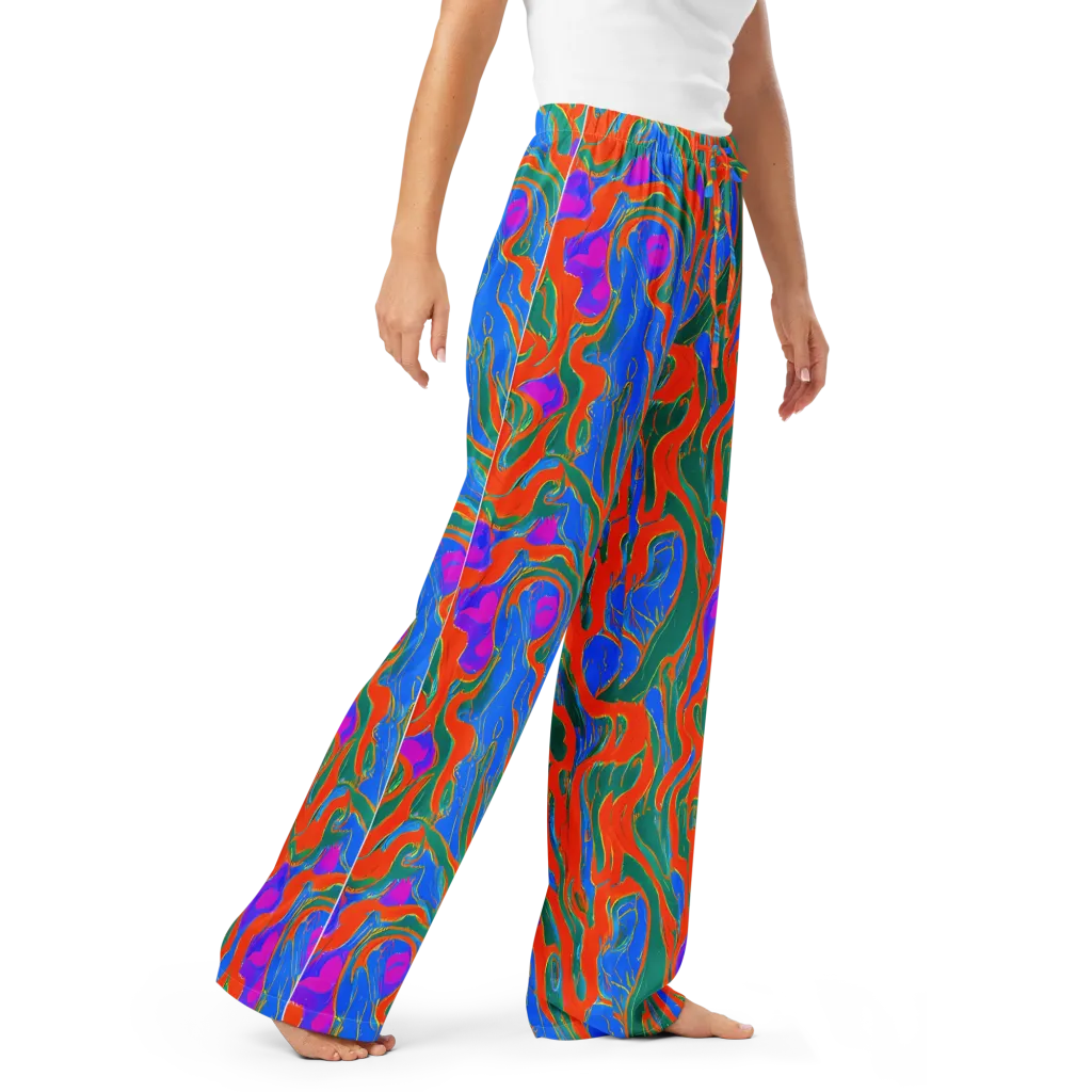 Childish Strokes on Women's Pajama Pants — Right Front