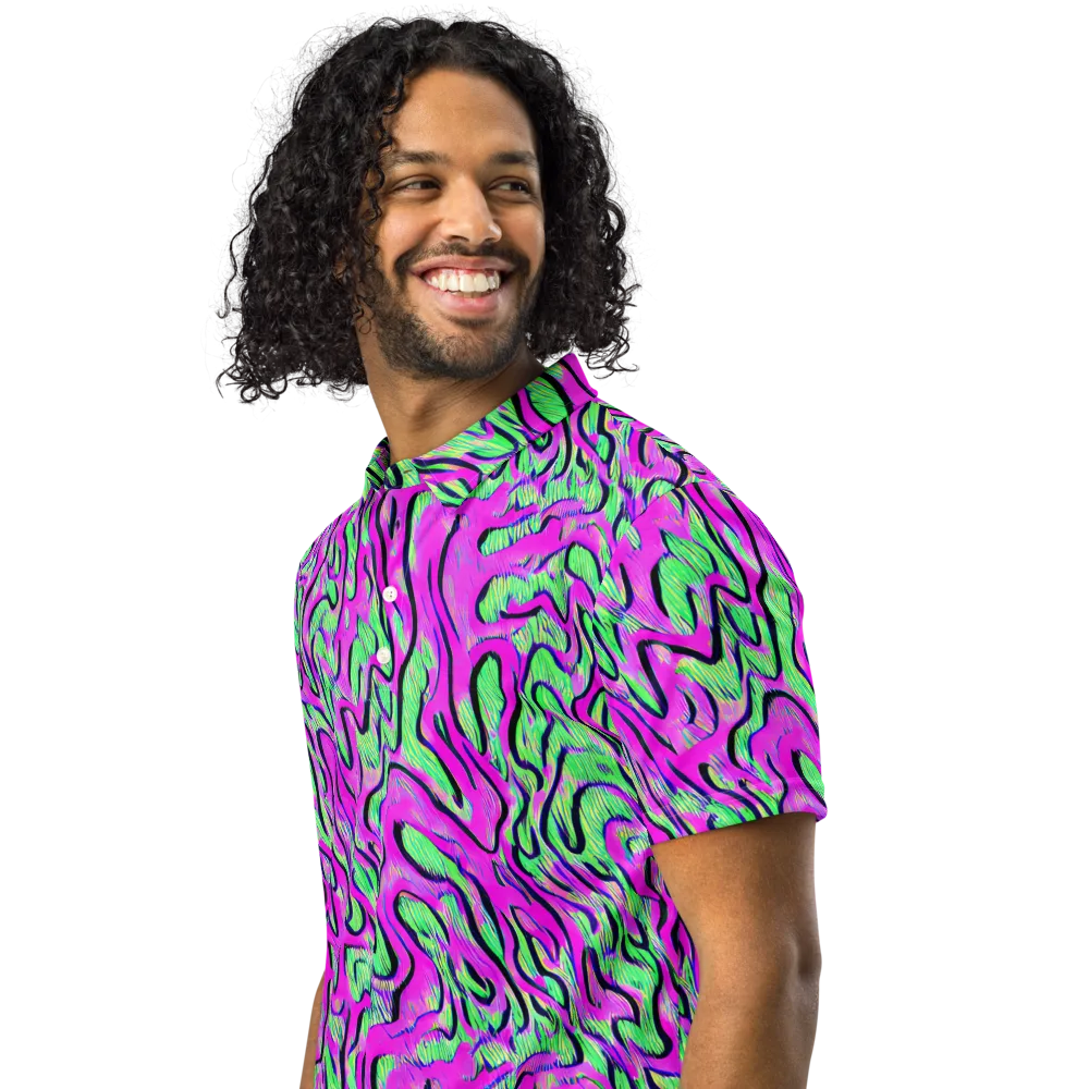 Vito's Pulse on Men's Slim Fit Polo Shirt — Left Front