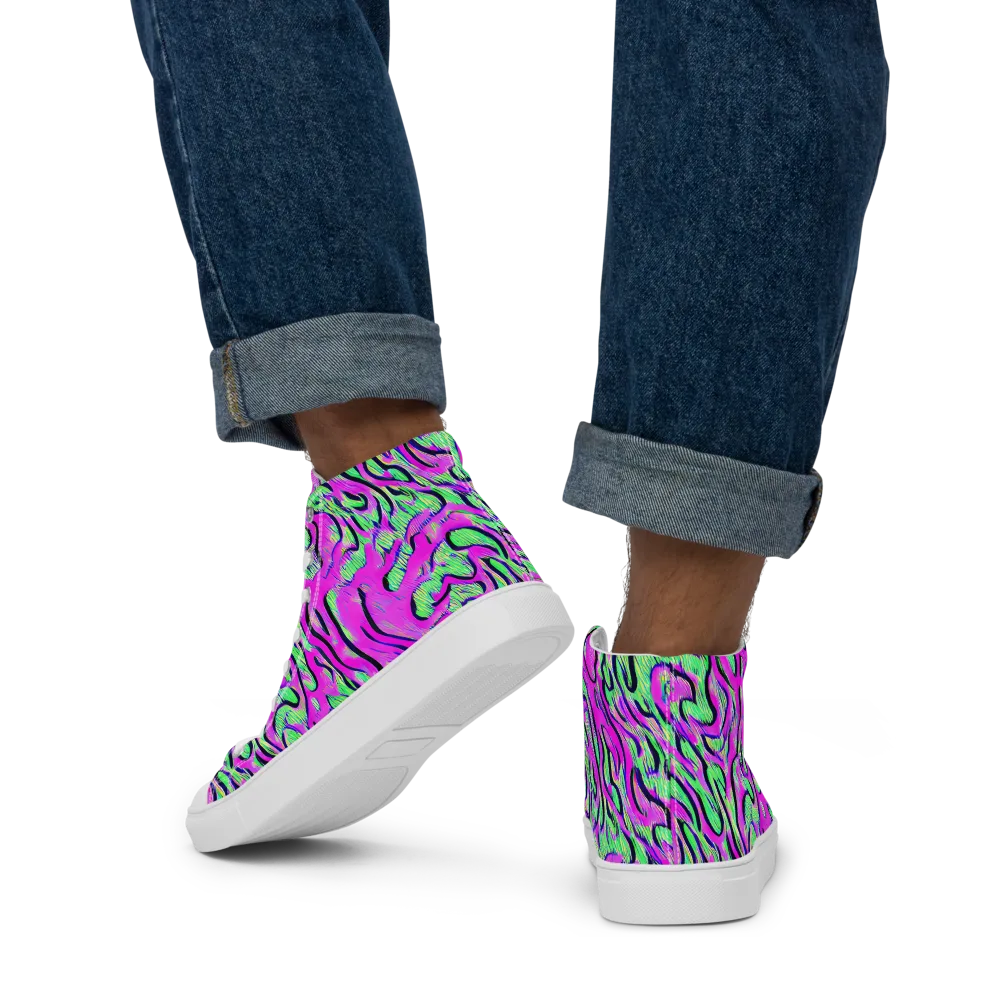 Vito's Pulse on Men's High Top Canvas Shoes — Back