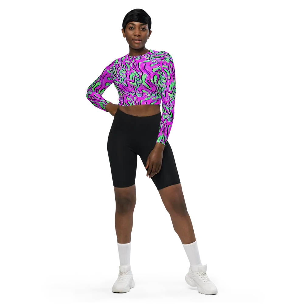 Vito's Pulse on Long Sleeve Crop Top — Front