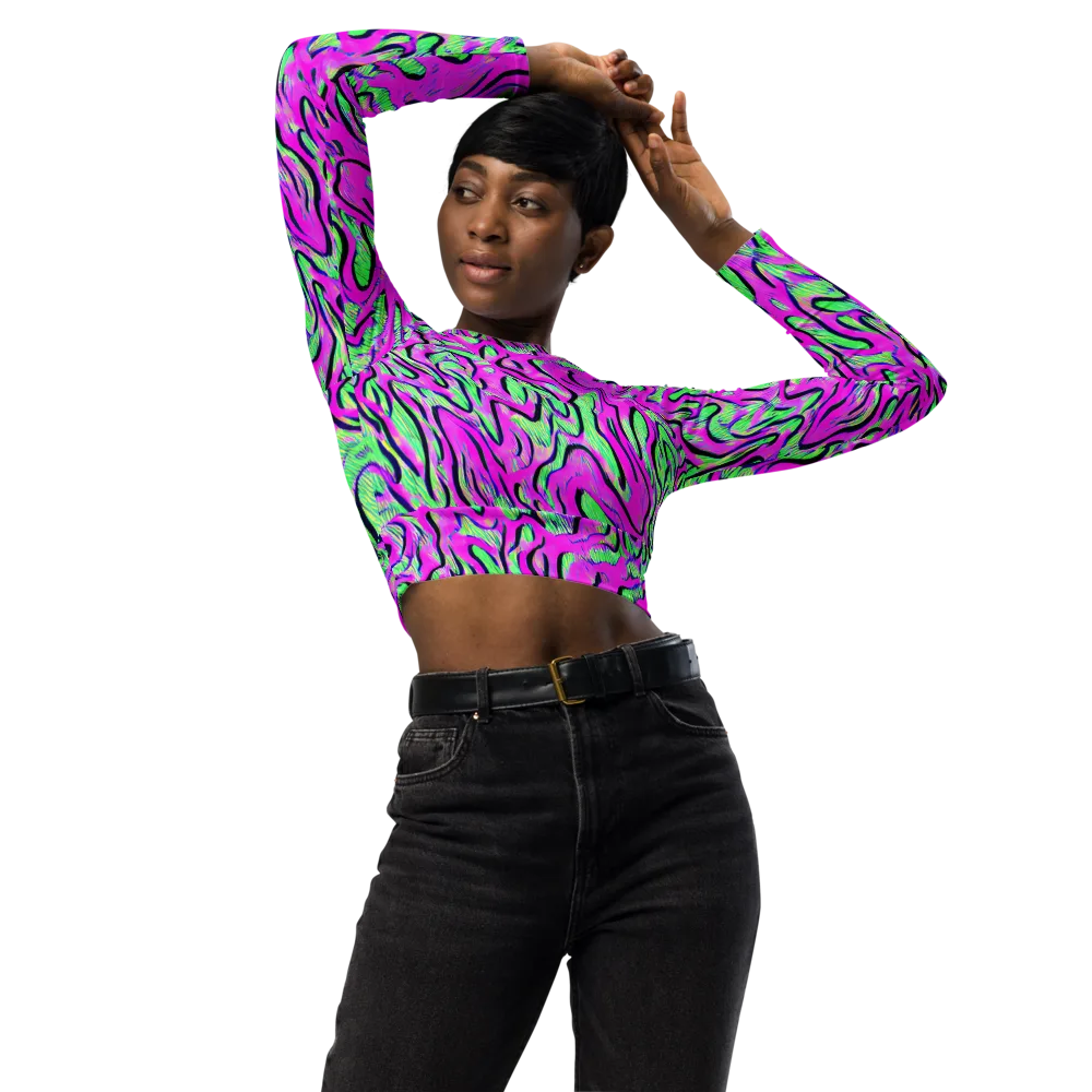 Vito's Pulse on Long Sleeve Crop Top — Front
