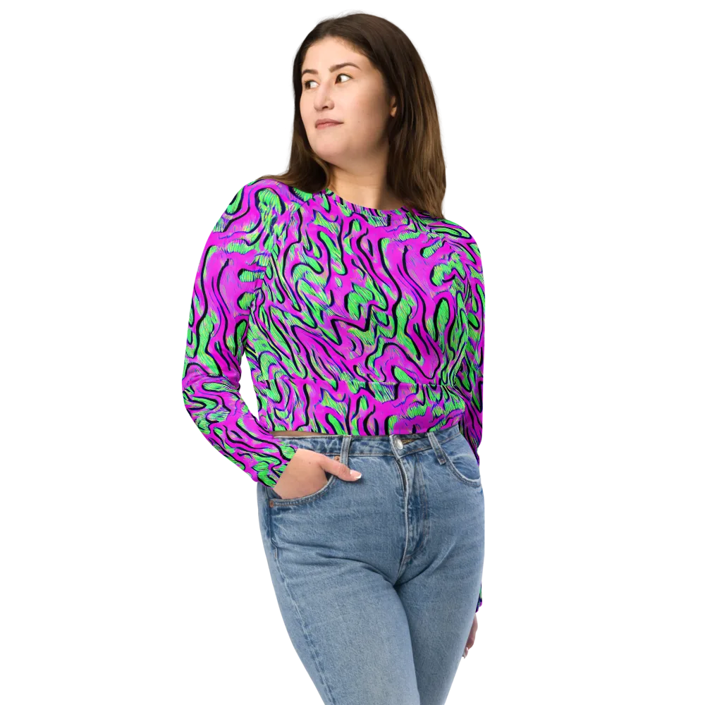 Vito's Pulse on Long Sleeve Crop Top — Front