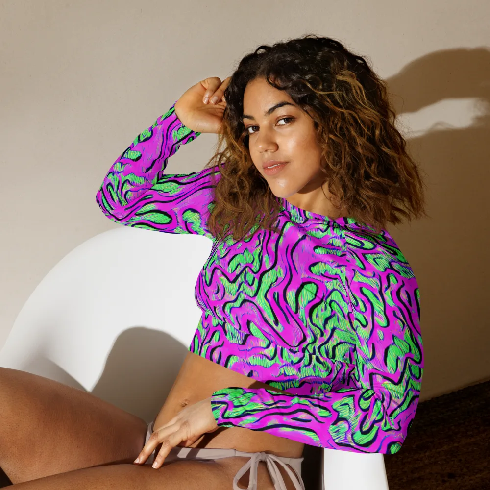 Vito's Pulse on Long Sleeve Crop Top — Left Front