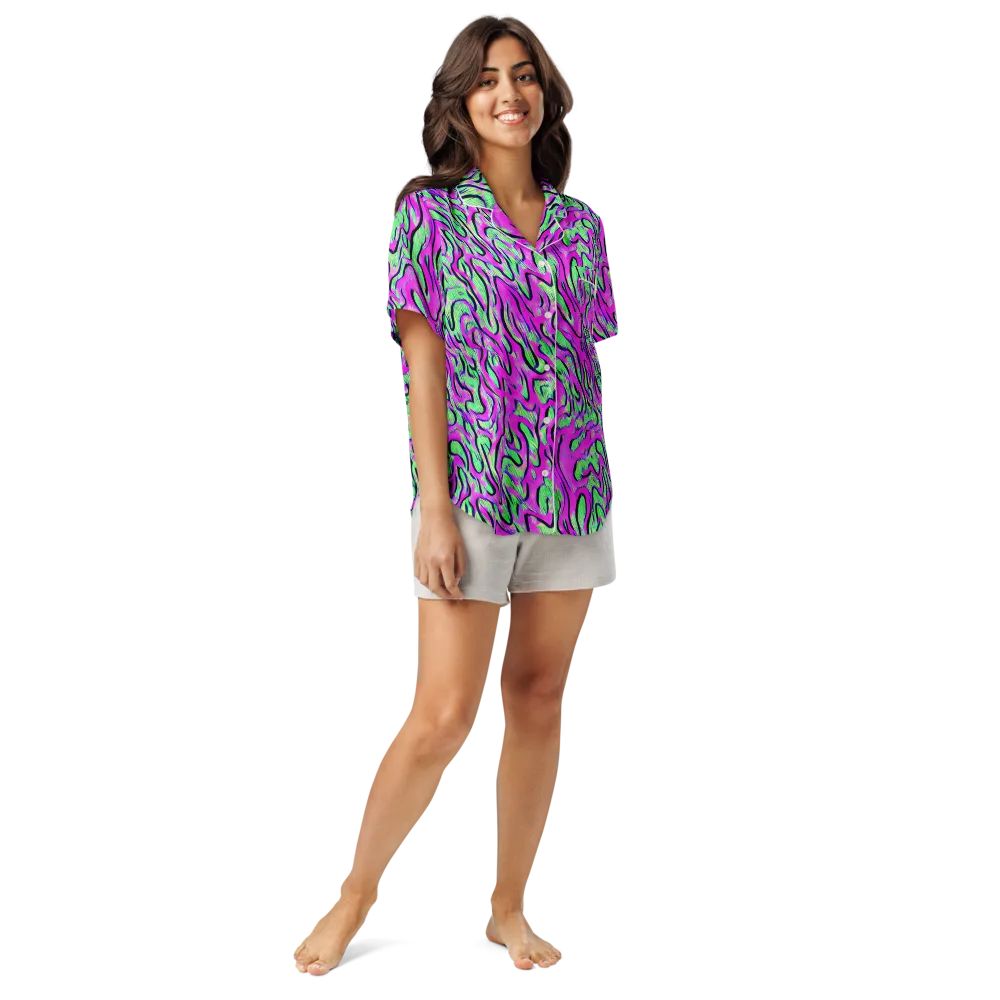 Vito's Pulse on Women's Short Sleeve Pajama Top — Front
