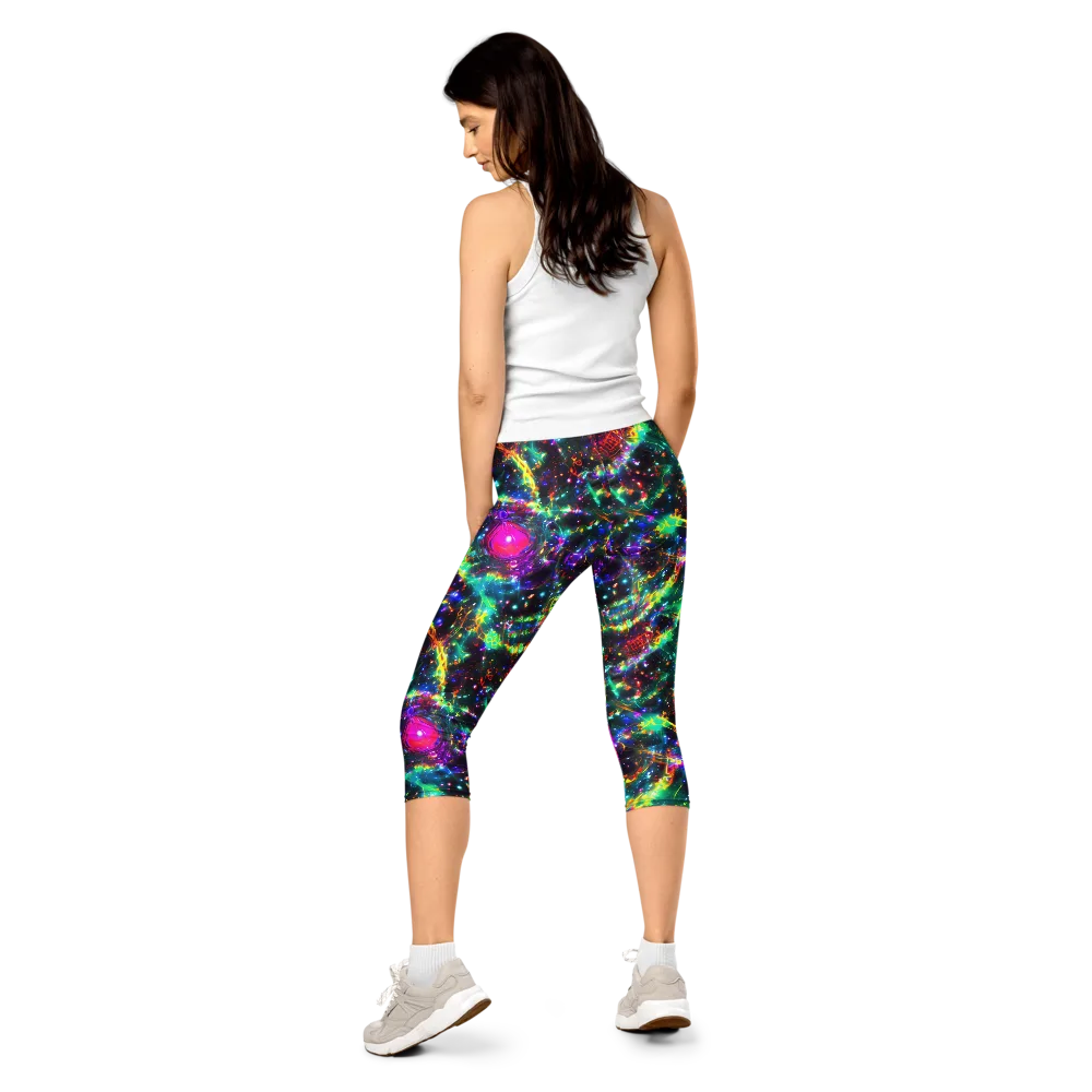 Blythe Nebula on Capri Leggings — Back