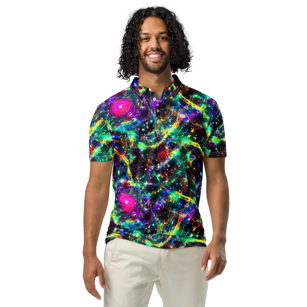 Blythe Nebula on Men's Slim Fit Polo Shirt — Front