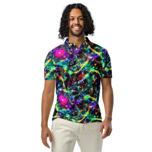 Blythe Nebula on a Men's Slim Fit Polo Shirt
