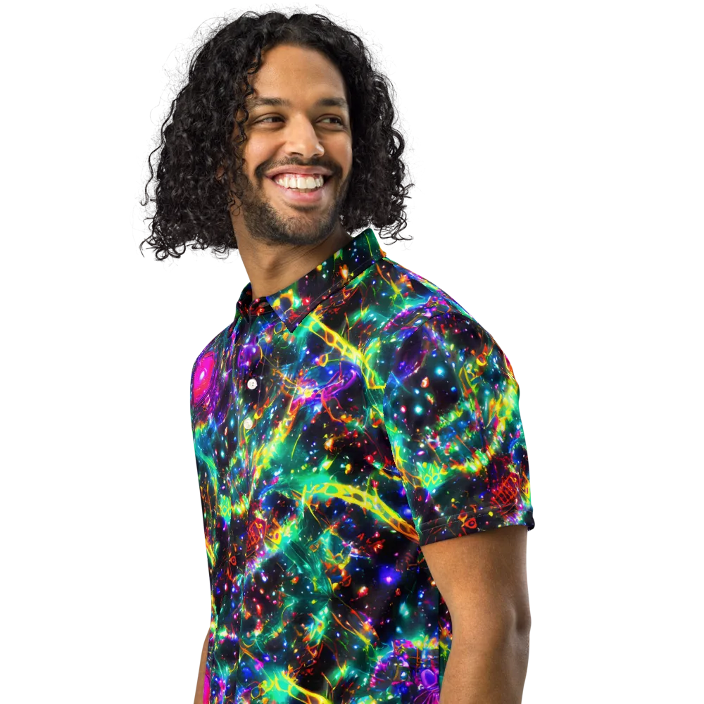 Blythe Nebula on Men's Slim Fit Polo Shirt — Left Front