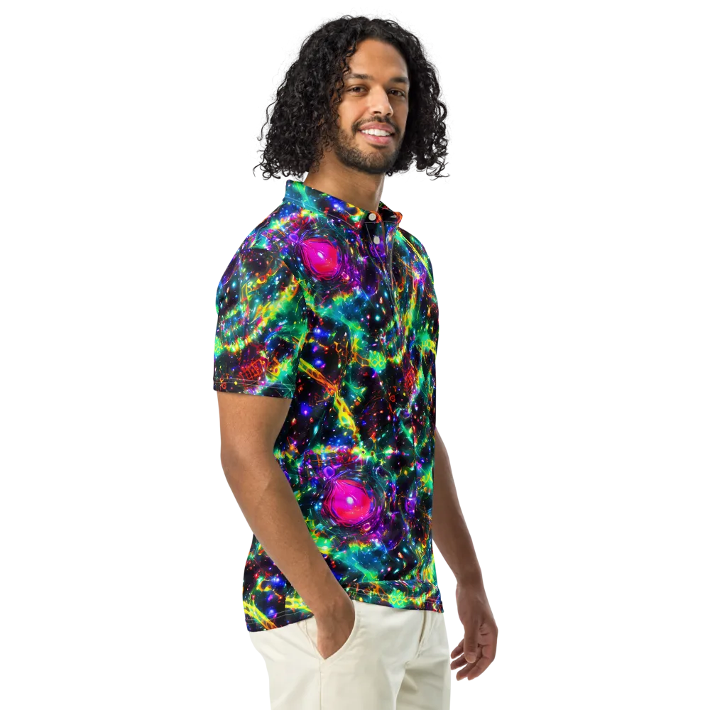Blythe Nebula on Men's Slim Fit Polo Shirt — Right Front