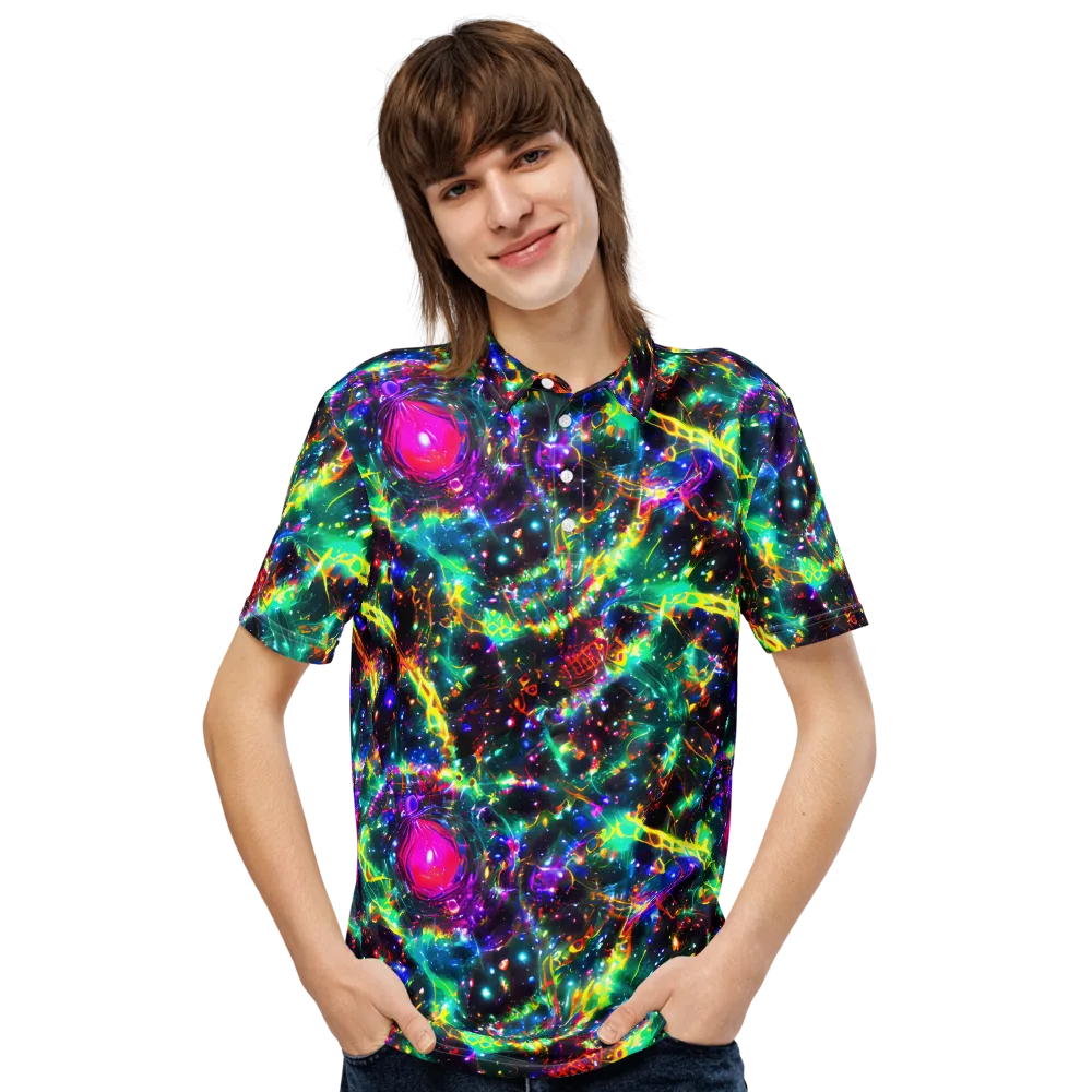 Blythe Nebula on Men's Slim Fit Polo Shirt — Front