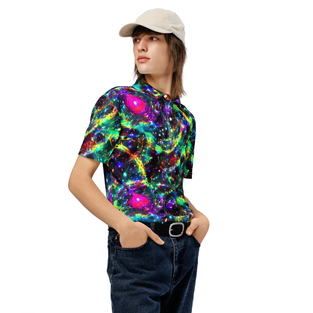 Blythe Nebula on Men's Slim Fit Polo Shirt — Right Front