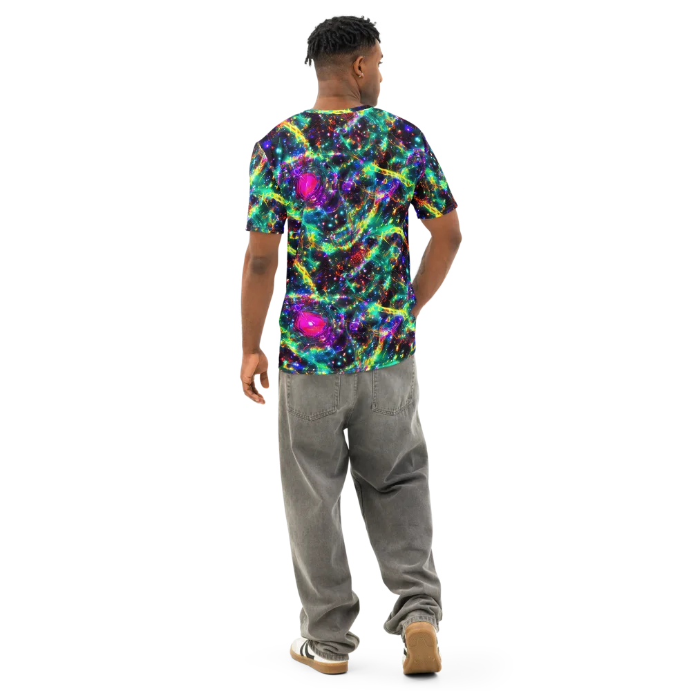 Blythe Nebula on Men's Cotton Crew Neck T-Shirt — Back