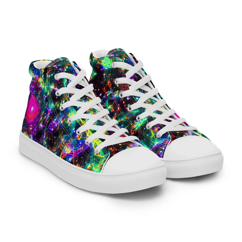 Blythe Nebula on Men's High Top Canvas Shoes — Right Front