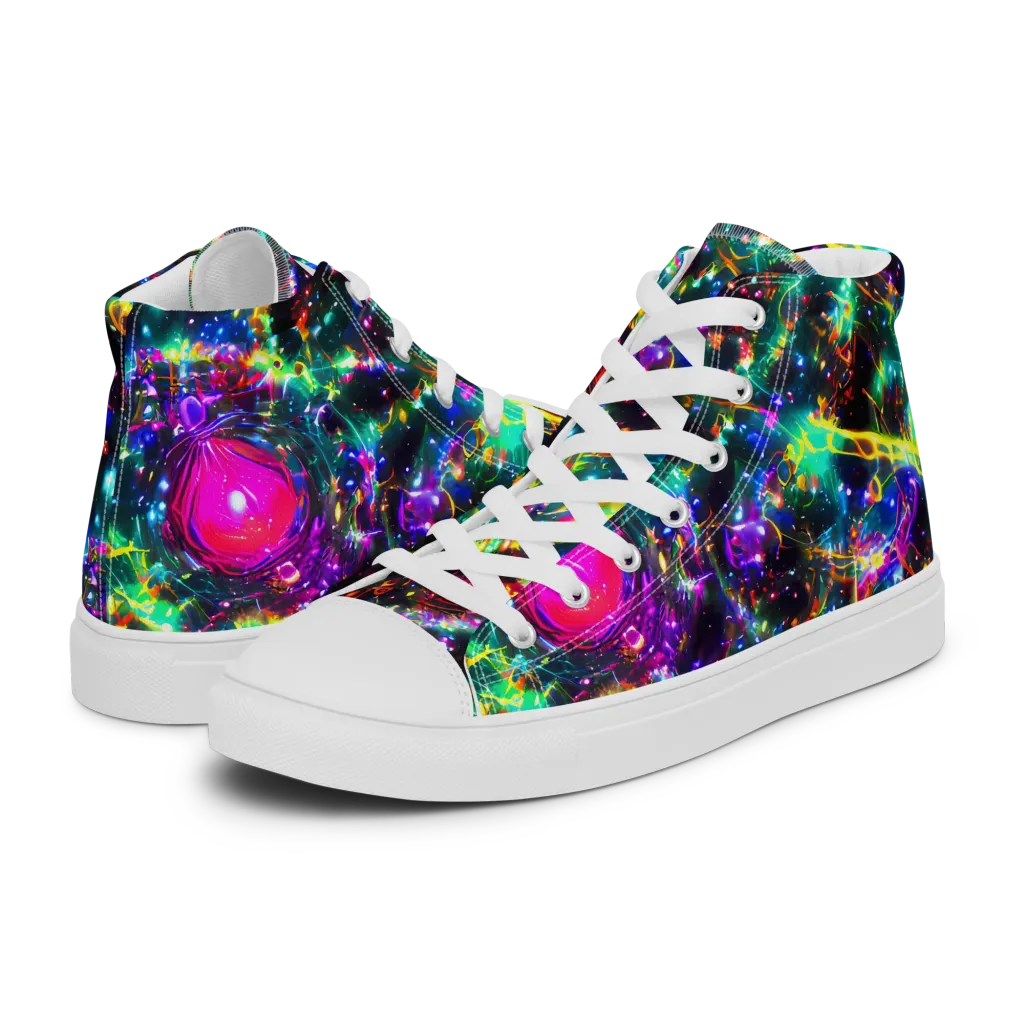 Blythe Nebula on Men's High Top Canvas Shoes — Left