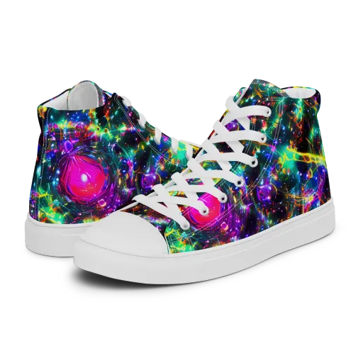 Blythe Nebula on a Men's High Top Canvas Shoes