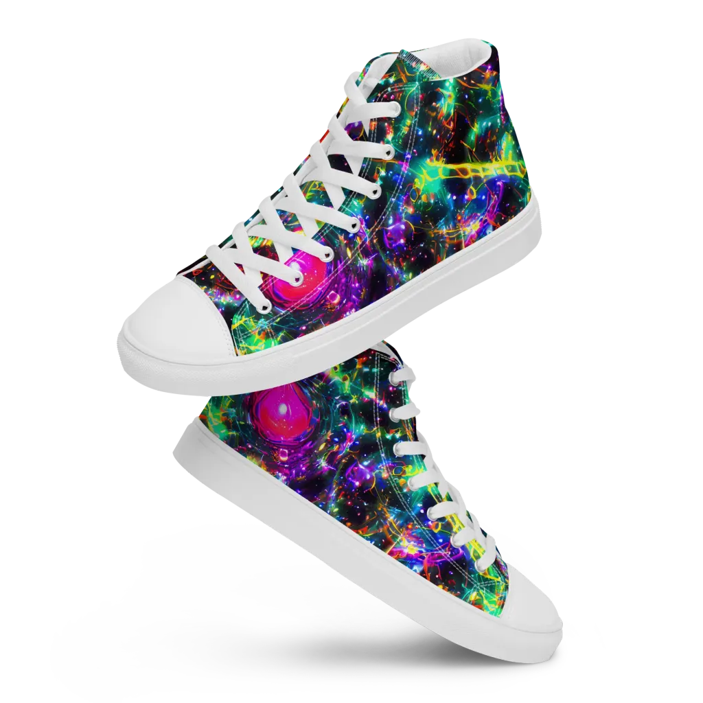 Blythe Nebula on Men's High Top Canvas Shoes — Front
