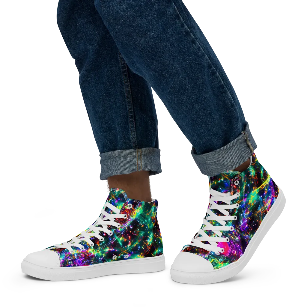 Blythe Nebula on Men's High Top Canvas Shoes — Left